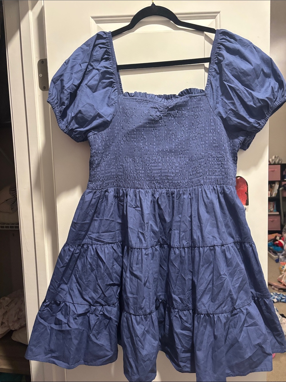 ARULA Periwinkle Puff Sleeve Tiered Sundress